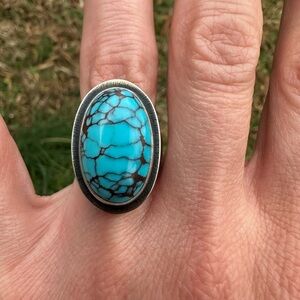 Egyptian Turquoise and Sterling Silver Ring